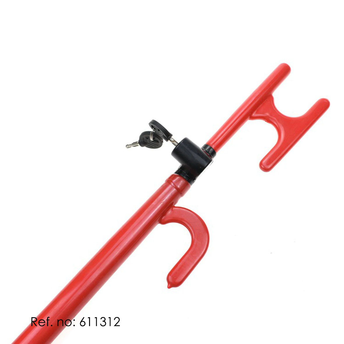 Caino Internatio<i></i>nal Inc 611312 U-Shaped Steel Car Steering Wheel Lock | Cross Cylinder Anti-Theft De